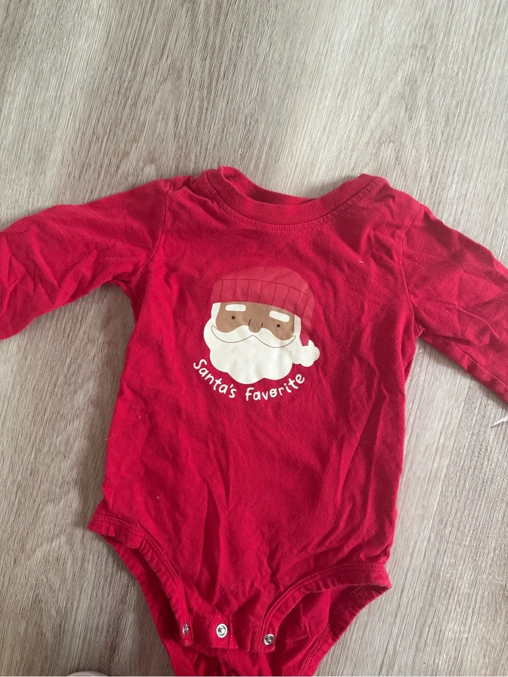 Carter's Red Santa Graphic Long-Sleeve One-Piece